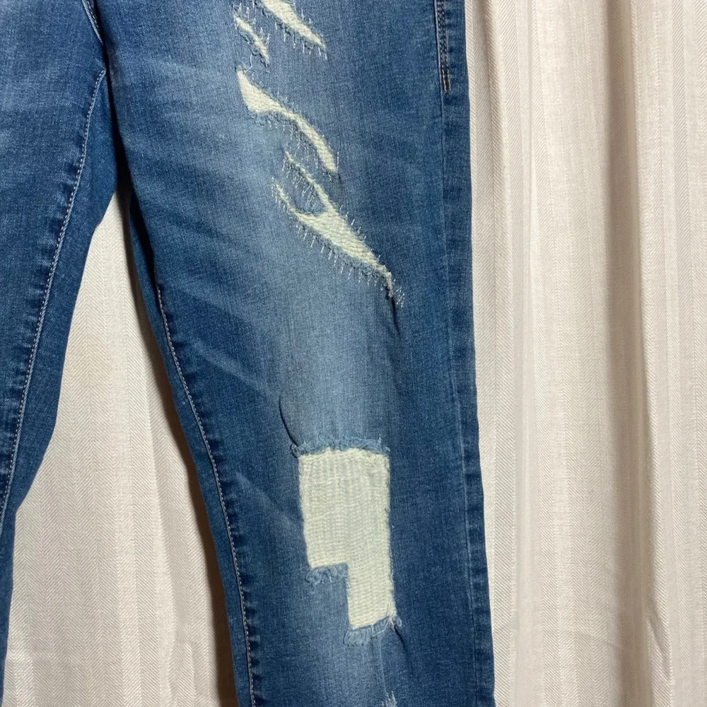 Rock & Republic Womens Kashmiere Blue Distressed Skinny Stretch Jeans 16M Casual